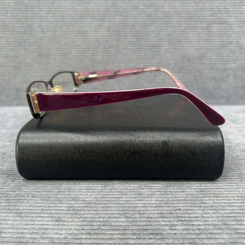 Sally Hansen Y2k Eyeglass Frames Gunmetal Purple Rectangular Lilac Pattern